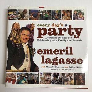 SIGNED Every Day's a Party Emeril Lagasse Cookbook LA Chef HC DJ 1st Ed Vintage